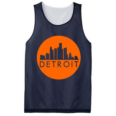 Detroit Simple Orange Logo Mesh Reversible Basketball Jersey Tank
