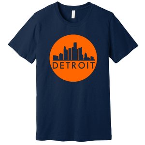 Detroit Simple Orange Logo Premium T-Shirt