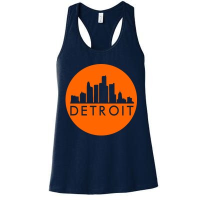 Detroit Simple Orange Logo Womens Tank Top