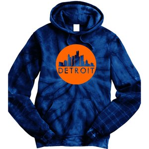 Detroit Simple Orange Logo Tie Dye Hoodie