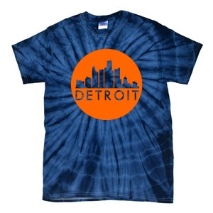 Detroit Simple Orange Logo Tie-Dye T-Shirt