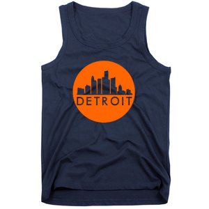 Detroit Simple Orange Logo Tank Top