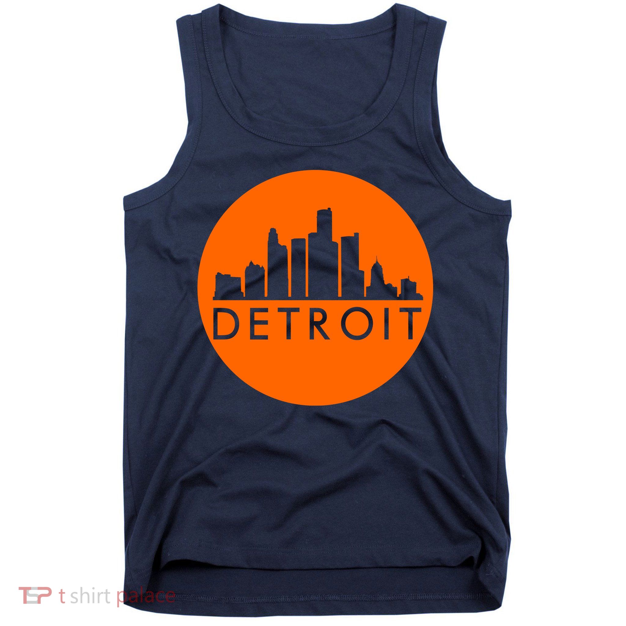 Detroit Simple Orange Logo Tank Top