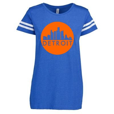 Detroit Simple Orange Logo Enza Ladies Jersey Football T-Shirt