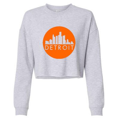 Detroit Simple Orange Logo Cropped Pullover Crew