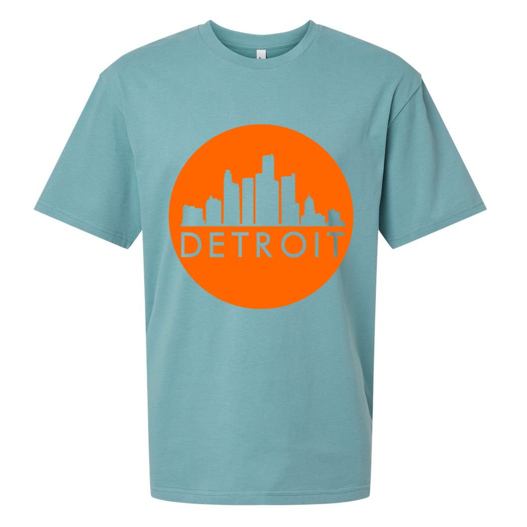 Detroit Simple Orange Logo Sueded Cloud Jersey T-Shirt