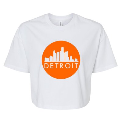 Detroit Simple Orange Logo Bella+Canvas Jersey Crop Tee