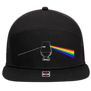 Dark Side Of The Glen Whiskey Bourbon Lover Drinker 7 Panel Mesh Trucker Snapback Hat