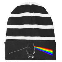 Dark Side Of The Glen Whiskey Bourbon Lover Drinker Striped Beanie with Solid Band