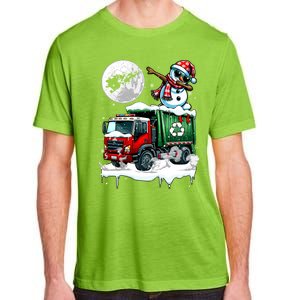 Dabbing Snow On Garbage Truck Christmas Driver Lover Funny Gift Adult ChromaSoft Performance T-Shirt