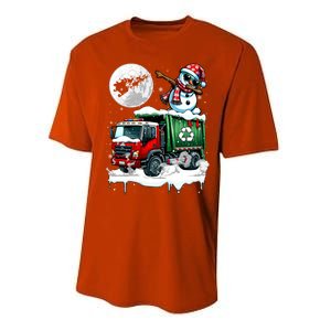 Dabbing Snow On Garbage Truck Christmas Driver Lover Funny Gift Performance Sprint T-Shirt