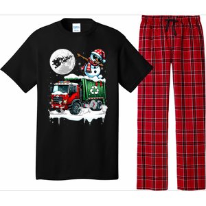 Dabbing Snow On Garbage Truck Christmas Driver Lover Funny Gift Pajama Set