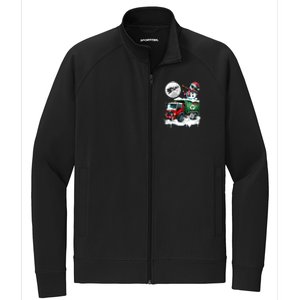 Dabbing Snow On Garbage Truck Christmas Driver Lover Funny Gift Stretch Full-Zip Cadet Jacket