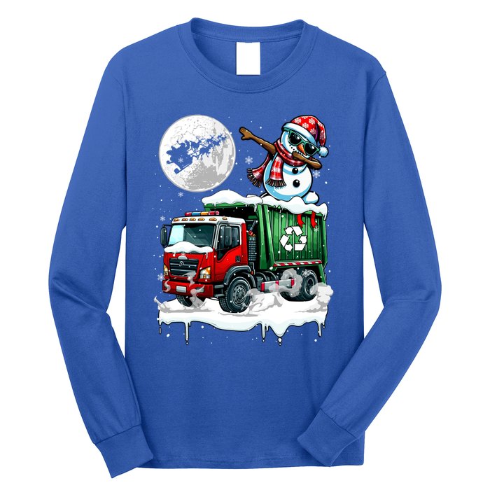 Dabbing Snow On Garbage Truck Christmas Driver Lover Funny Gift Long Sleeve Shirt