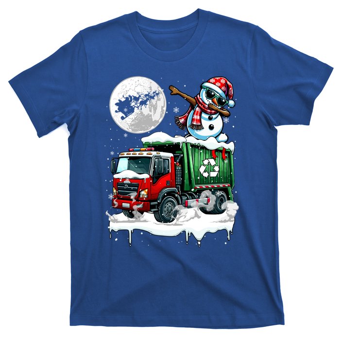 Dabbing Snow On Garbage Truck Christmas Driver Lover Funny Gift T-Shirt