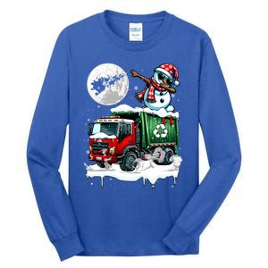 Dabbing Snow On Garbage Truck Christmas Driver Lover Funny Gift Tall Long Sleeve T-Shirt