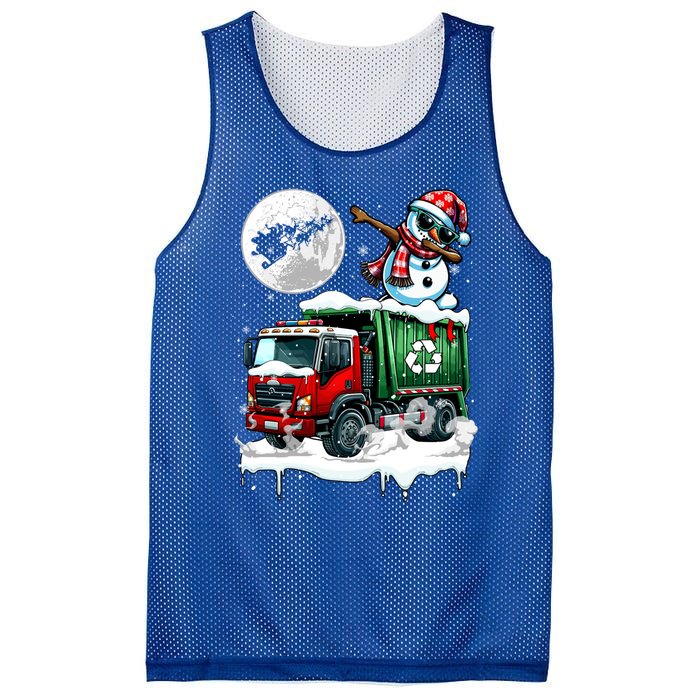 Dabbing Snow On Garbage Truck Christmas Driver Lover Funny Gift Mesh Reversible Basketball Jersey Tank