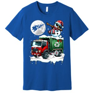 Dabbing Snow On Garbage Truck Christmas Driver Lover Funny Gift Premium T-Shirt