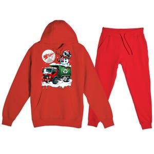 Dabbing Snow On Garbage Truck Christmas Driver Lover Funny Gift Premium Hooded Sweatsuit Set