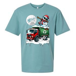 Dabbing Snow On Garbage Truck Christmas Driver Lover Funny Gift Sueded Cloud Jersey T-Shirt