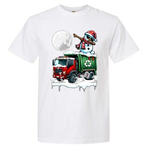 Dabbing Snow On Garbage Truck Christmas Driver Lover Funny Gift Garment-Dyed Heavyweight T-Shirt