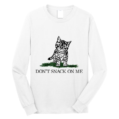 DonT Snack On Me Yellow Cat TheyRe Eating Pets Funny Trump Long Sleeve Shirt