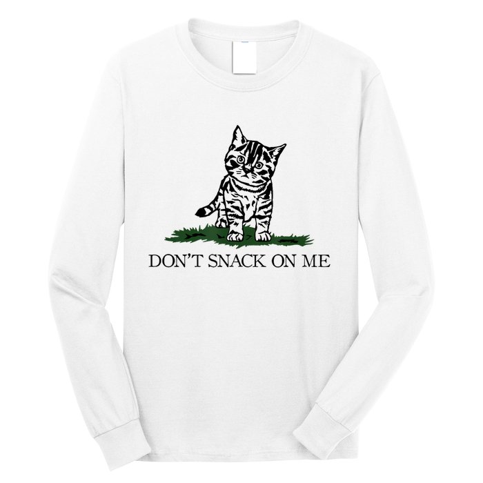 DonT Snack On Me Yellow Cat TheyRe Eating Pets Funny Trump Long Sleeve Shirt