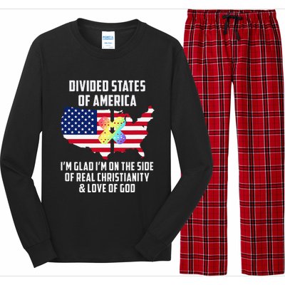 Divided States Of America Patriotic Love God Christianity Long Sleeve Pajama Set