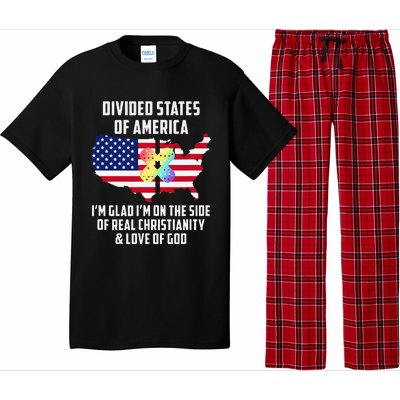 Divided States Of America Patriotic Love God Christianity Pajama Set