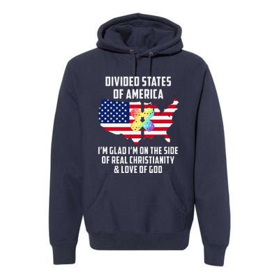 Divided States Of America Patriotic Love God Christianity Premium Hoodie