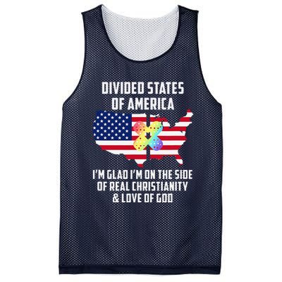 Divided States Of America Patriotic Love God Christianity Mesh Reversible Basketball Jersey Tank