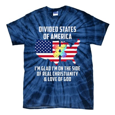 Divided States Of America Patriotic Love God Christianity Tie-Dye T-Shirt