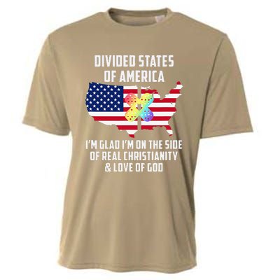 Divided States Of America Patriotic Love God Christianity Cooling Performance Crew T-Shirt