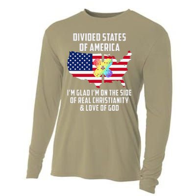 Divided States Of America Patriotic Love God Christianity Cooling Performance Long Sleeve Crew