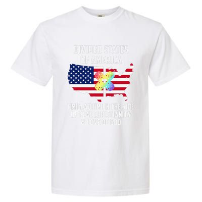 Divided States Of America Patriotic Love God Christianity Garment-Dyed Heavyweight T-Shirt