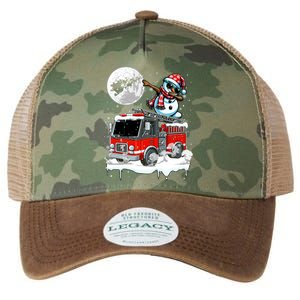 Dabbing Snow On Fire Truck Christmas Driver Lover Gift Legacy Tie Dye Trucker Hat