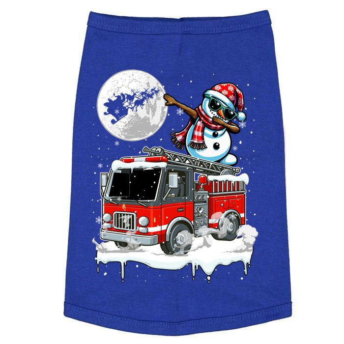 Dabbing Snow On Fire Truck Christmas Driver Lover Gift Doggie Tank