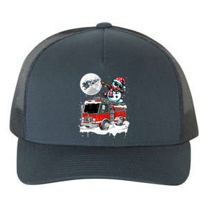 Dabbing Snow On Fire Truck Christmas Driver Lover Gift Yupoong Adult 5-Panel Trucker Hat