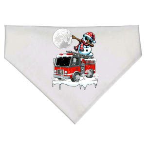 Dabbing Snow On Fire Truck Christmas Driver Lover Gift USA-Made Doggie Bandana