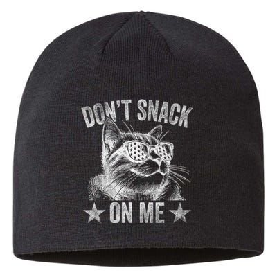 DonT Snack On Me Funny Cat Sustainable Beanie