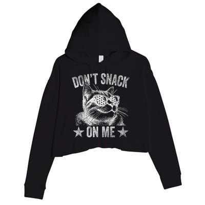 DonT Snack On Me Funny Cat Crop Fleece Hoodie