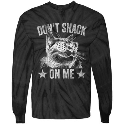 DonT Snack On Me Funny Cat Tie-Dye Long Sleeve Shirt