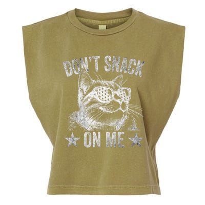 DonT Snack On Me Funny Cat Garment-Dyed Women's Muscle Tee