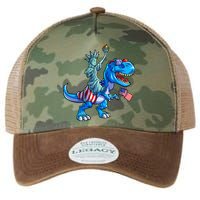 Dino Statue Of Liberty 4th Of July American Flag Legacy Tie Dye Trucker Hat