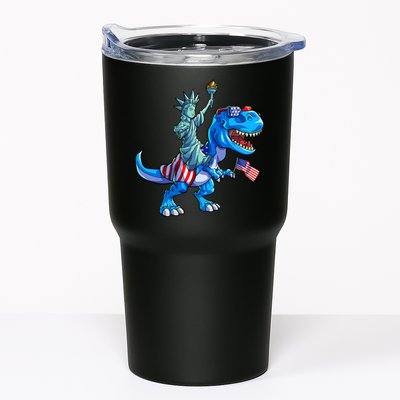 Dino Statue Of Liberty 4th Of July American Flag Tumbler
