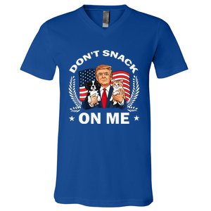 DonT Snack On Me Funny Cat Donald Trump Make Cat Safe Again V-Neck T-Shirt