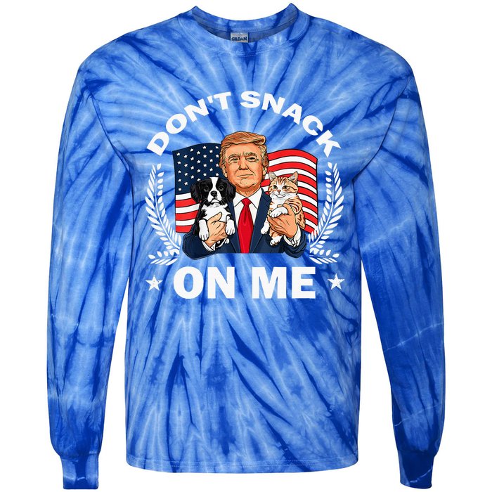 DonT Snack On Me Funny Cat Donald Trump Make Cat Safe Again Tie-Dye Long Sleeve Shirt