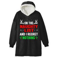 Dear Santa On Naughty List Funny Christmas  Hooded Wearable Blanket