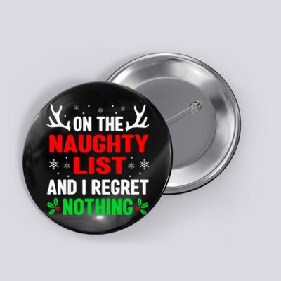 Dear Santa On Naughty List Funny Christmas  Button