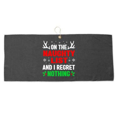 Dear Santa On Naughty List Funny Christmas  Large Microfiber Waffle Golf Towel